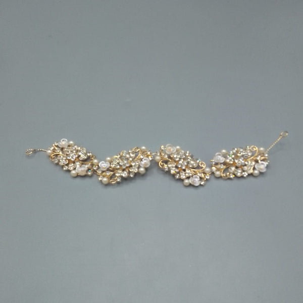 Stylish Flashing  Pearl Bridal Hair Clip Accessories Jewelry Wedding Elegant Crystal Bride Hair Comb Headwea