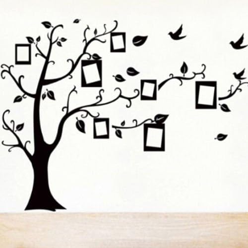 Adhesivo decorativo para pared, marco de fotos de piture familiar extraíble, decoración de árbol con cita de árbol, calcomanías de PVC para habitación de niños, oficina, sala de estar, dormitorio