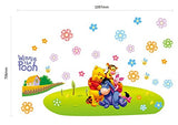 Winnie the Pooh and Friends Hug Together Friendly Art Wall Stickers Removable for House Home Nursery Kids Baby Boys Girls Room Wall Stick Decor size 60x90 dlx126l