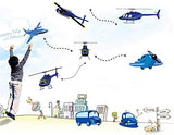 Cartoon Plane Wall Stickers Home Decoration Sticker for Kids Room Wall-paper size 50x70cm ncs012