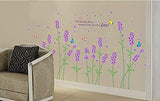 Beautiful Lavender Flowers Vinyl Wall Stickers for Bedroom