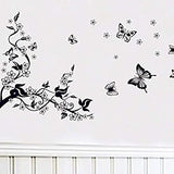 jm8062 Black Flying Butterfly Wall Stickers for Living room Bedroom Tv Sofa Background Window Glasses Home Decals Art Murals Home Decor
