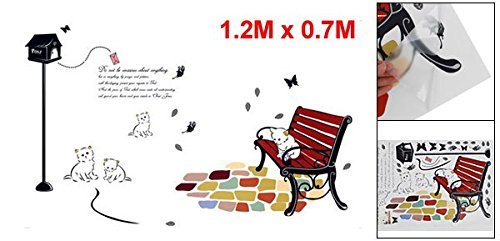 BIG BOOM® Home Decor Black DIY Mural Cat Butterfly Wall Sticker Decal size 20x28 dm350017
