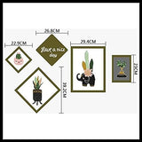 Elephant and Pattern Wall Sticker, Multi Color size 50x70 sk7118