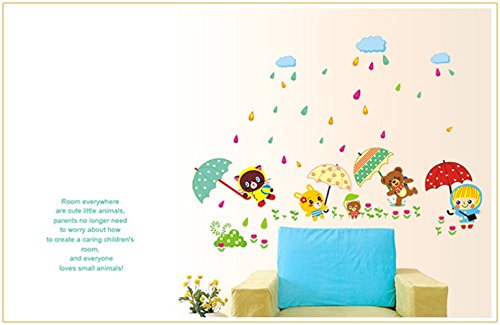 'Cartoon Monsoon in a Kindergarten' Wall StickerAy649