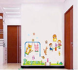 Cartoon Animal Park Tiger Piggy monkey rabbit DIY Wall Sticker Home Decoration room Decals Wall Art Sticker wallpaper-x