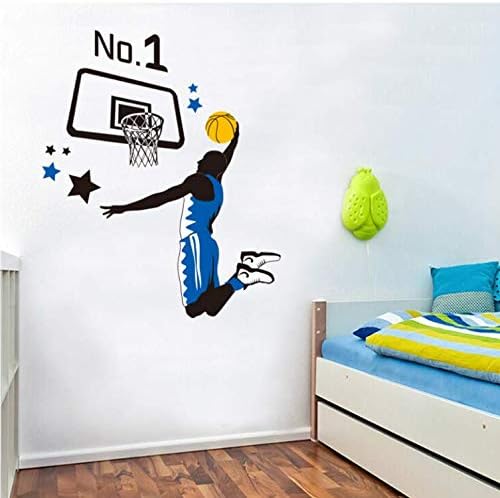 Player Playing Basketball Wall Decal Slam Dunk Basketball Players Wall Stickers size 50x70 ncs0021