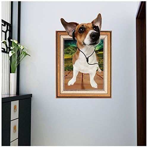 Plus Nao Wall Sticker Dog Photo Frame Picture Frame Trick Art 3D 3D 3D Flying,