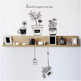 Wall Decals Home Decor Baby Boys Girls Kids Bedroom Kitchen Decoration Wall Sticker Potted Plant Flower Stickers size 60x90  jm8361