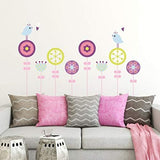 Flower Wall Stickers for Kids - Floral Garden Wall Decals for Girls Room size 60x90 jm8177