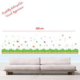 StickMe 'Garden Fence with Greenery, Butterlies and Flowers Wall Sticker' - SM1008 (PVC Vinyl - 200Cm X 80 cm)