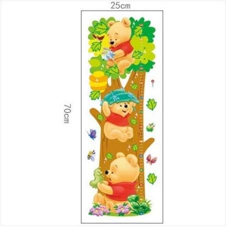 Winnie The Pooh Height Charts for Children Wall Sticker Mural Art Deco Home Wall Decor Decoration Decals Baby Room size 25x70 lm2001