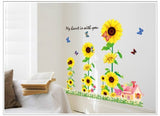 Short & Sweet: > Vibrant Sunflower & Butterfly Wall Sticker Set - DIY Home Decor  size 60x90  mj9001