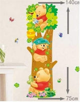 Winnie The Pooh Height Charts for Children Wall Sticker Mural Art Deco Home Wall Decor Decoration Decals Baby Room size 25x70 lm2001