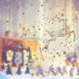 CRYSTAL KIDS  Christmas New Year Wall Decoration Reindeer Snowflake Christmas Wall Sticker Decal size 50x70 xls7166