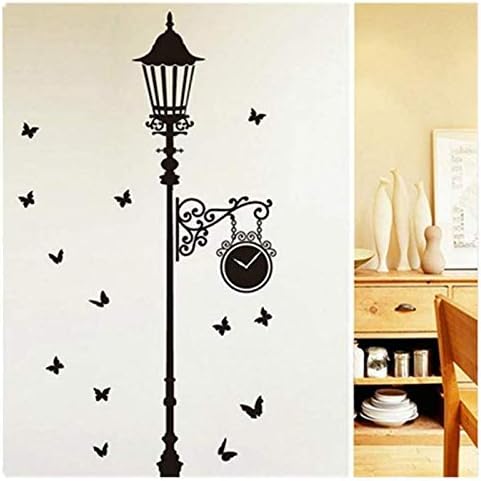 Street lamps and Iron fence Wall Decal Sticker Self - Adhesive Street lamps and Iron fence Instant Wall Decal Sticker for Living Room Bedroom