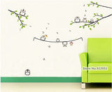JM7246 Owls lovely tree Kids vinyl wall sticker for kids rooms home decor decals adesivos de parede stickers