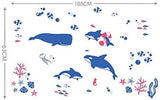 Kids nursery baby room decor DIY Whale Fish Underwater Wall Sticker Removable Decals size 50x70 dm4560009