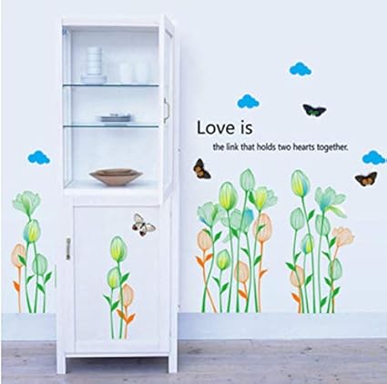 Fresh flowers wall and skirting balcony balcony removable decoration background room decor screw size 50x70 xy8141