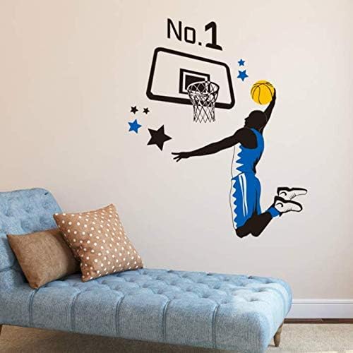 Player Playing Basketball Wall Decal Slam Dunk Basketball Players Wall Stickers size 50x70 ncs0021