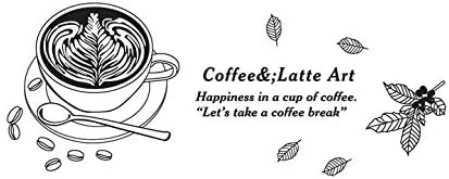 Removable Cafe Latte Coffee Beans Waterproof Wall Stickers For Kids Room size 60x90