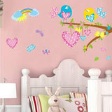 Tree Bird Cartoon Removable Tree Heart Wall Sticker Cozy Romantic Bedroom Living Room Kitchen Bathroom Removable Wall Sticker size 45x60 ay3D6001