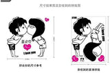 Littéraire Stickers Muraux Romantique Chambre Baiser Fond Stickers Muraux Salon Stickers Muraux size 45x60 ay899