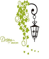 Jm8312 Studio Briana Fresh Green Creeper with Hanging Lamp Wall Sticker