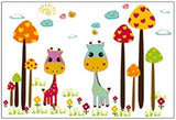 Cute deer wall stickers for kids rooms home decor cartoon animals wall decals DIY mural art poster size 50x70 ay7231