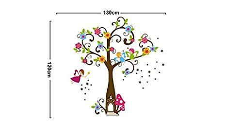 Tree Very Cute Peel Scroll Tinkle Fairy Girl DIY Removable Wall Stickers Parlor Kids Bedroom Home Decor Mural Decal JM7158