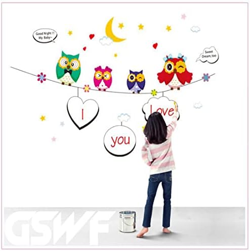 Ay641 DesignCreations PVC Vinyl 'Colorful Owls Wall Sticker