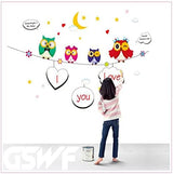 Ay641 DesignCreations PVC Vinyl 'Colorful Owls Wall Sticker