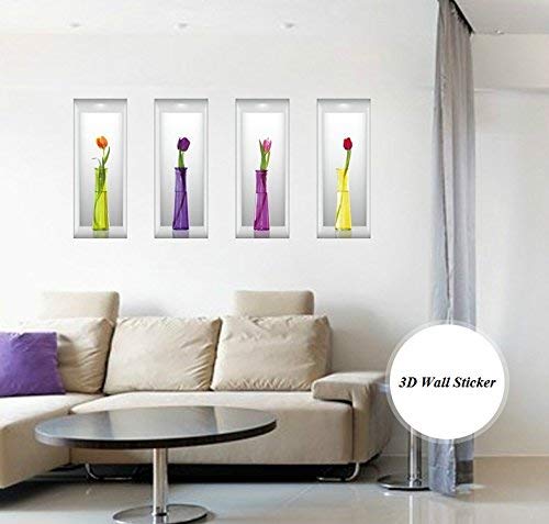 '3D Flower Vase' Wall Sticker