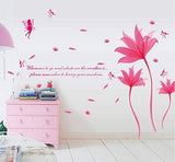 Romantic Red Color Fantastic Flowers Art Wall Sticker Ay9218Bw