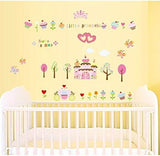 Princess Castle HOT SELL New Glow In Dark Removable Wall Stickers Kids Room Decor Art Deca  size 60x90