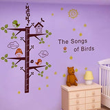Cartoon Vogelhoogte Meting voor Kinderen Groeidiagram Muurstickers Kleuterschool Kamer Decoratie Verwijderbare Vinyl Poster Stickers  size 60x90 dlx6016