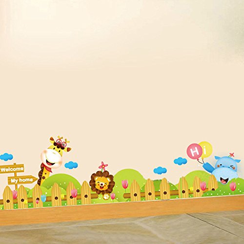 jungle Wild Animal PVC Wall Sticker Decals for Kids Baby Bedroom Kindergarten size 50x70 xh6014b