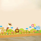 jungle Wild Animal PVC Wall Sticker Decals for Kids Baby Bedroom Kindergarten size 50x70 xh6014b