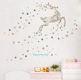 CRYSTAL KIDS  Christmas New Year Wall Decoration Reindeer Snowflake Christmas Wall Sticker Decal size 50x70 xls7166