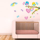 Tree Bird Cartoon Removable Tree Heart Wall Sticker Cozy Romantic Bedroom Living Room Kitchen Bathroom Removable Wall Sticker size 45x60 ay3D6001