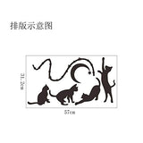 Kids Wall Decals,Wall Decor Stickers For Living Room,Four Cats And Moon Background Wall Stickers Hand-Painted Wall Stickers Removable Self-Adhesive  nc4kit- 32x57 w5