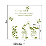 Ay7148 fashionbeautybuy Baby Boy's Wall Sticker English Letters Flower Pots Butterflies Paper Home Decal One Size Multi
