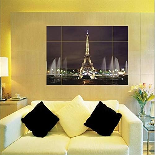 l Huaduo Modern Removable Wall Stickers 3D Window View Large Eiffel Tower Sydney Greek Night City For Living Room Bedroom Home Decoration size 50x70 ay8014axl