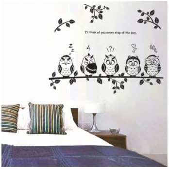 Wall Sticker 50X70 Jm8353 Black Owl N Twings
