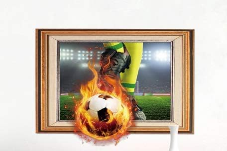 Football Cartoon 3D Wall Sticker for Children Kid Room Exercise Soccer Association Football World Cup Wallpaper Home Decoration -xx size 45x60 sk9061
