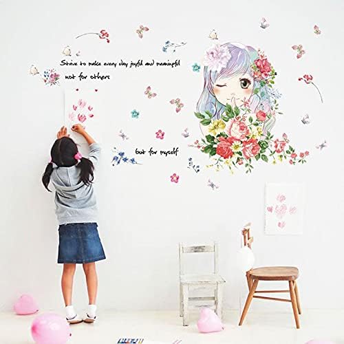 Playful girl cartoon wall stickers children room bedroom living room background decoration can remove the stickers size 50x70 xls7200