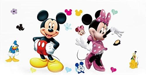 Mickey & Minnie Mouse Wall Stickers - Red & Black Cartoon Art - Waterproof Vinyl - For Kids & Baby Rooms 50x70 ncs1437
