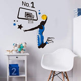 Player Playing Basketball Wall Decal Slam Dunk Basketball Players Wall Stickers size 50x70 ncs0021