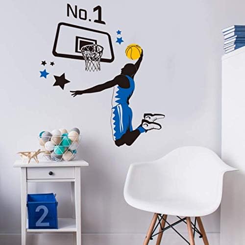 Player Playing Basketball Wall Decal Slam Dunk Basketball Players Wall Stickers size 50x70 ncs0021