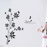 Art Black Butterflies and Hanging Vines Wall Sticker Jm8343